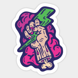 Hand Held Lightning Sticker